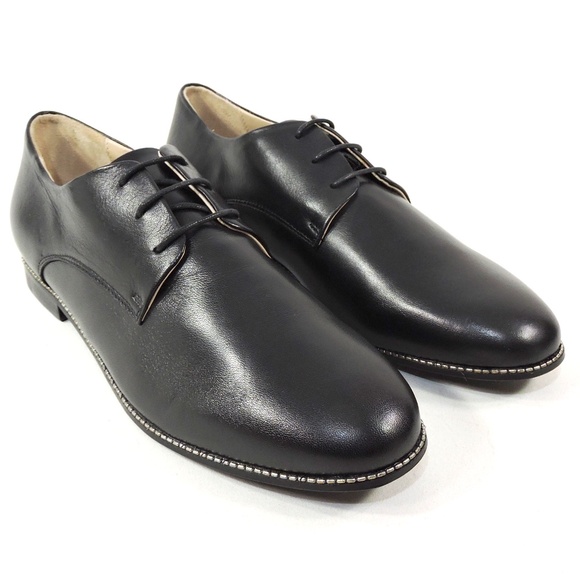 BALDININI 🇮🇹 WOMEN BALDININI 🇮🇹 WOMEN\'S BLACK SOFT LEATHER COMFORT OXFORD SHOES
